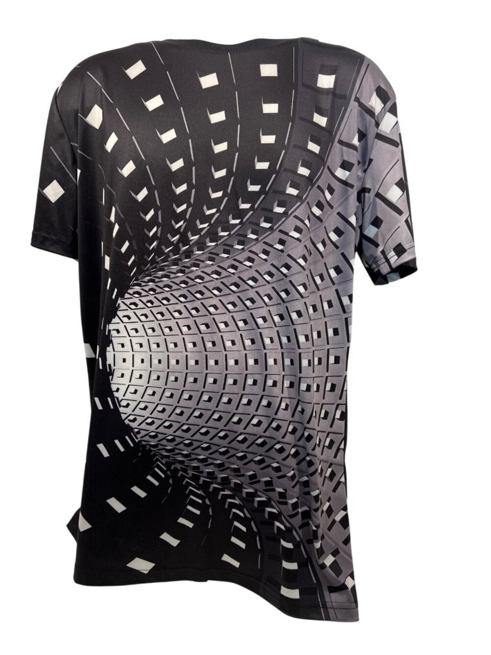 GEOMETRIC black gray SS t shirt top MEN XL NWOT